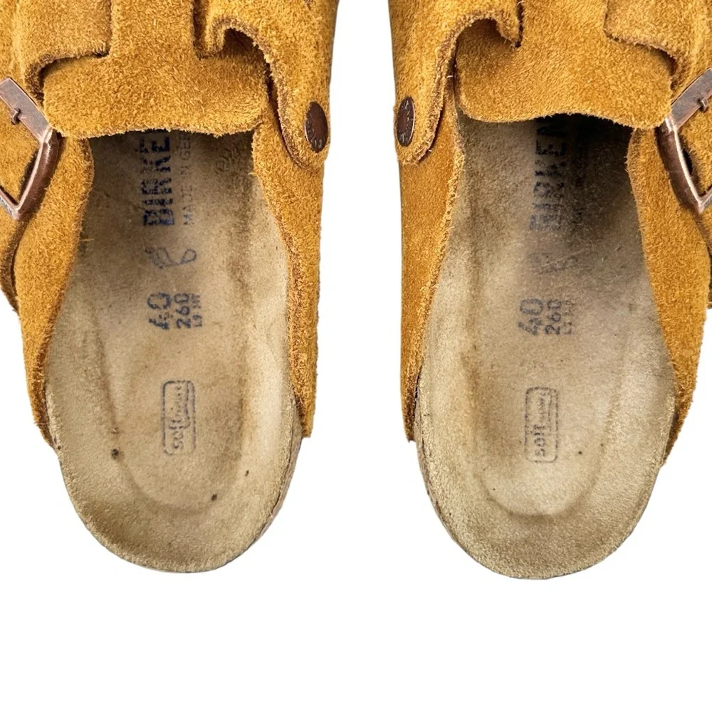 Birkenstock Boston Clog in Mink - Brown Suede Leather Flat Clogs Mules sz 40 - Picture 5 of 7